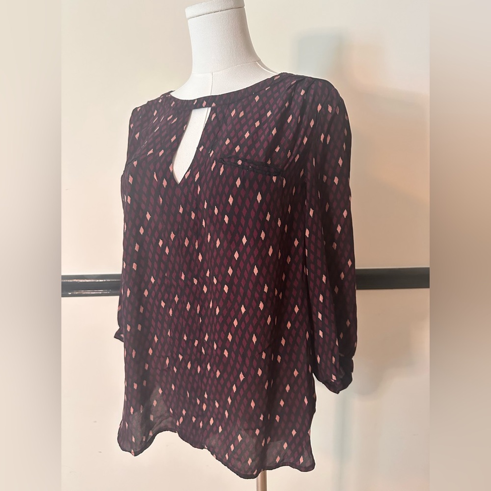 French Connection Printed Sheer Blouse – Size 6